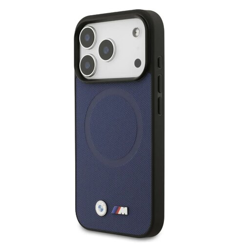 BMW BMW iPhone 17 Pro/iPhone 18 Pro Handyhülle MagSafe Vollständig mit Leder bezogen Metalllogos - Marineblau