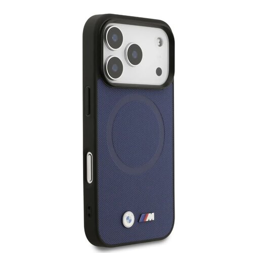 BMW BMW iPhone 17 Pro/iPhone 18 Pro Handyhülle MagSafe Vollständig mit Leder bezogen Metalllogos - Marineblau