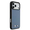 BMW BMW iPhone 17 Pro Max/iPhone 18 Pro Max Handyhülle MagSafe Gestepptes Leder Metalllogo - Blau