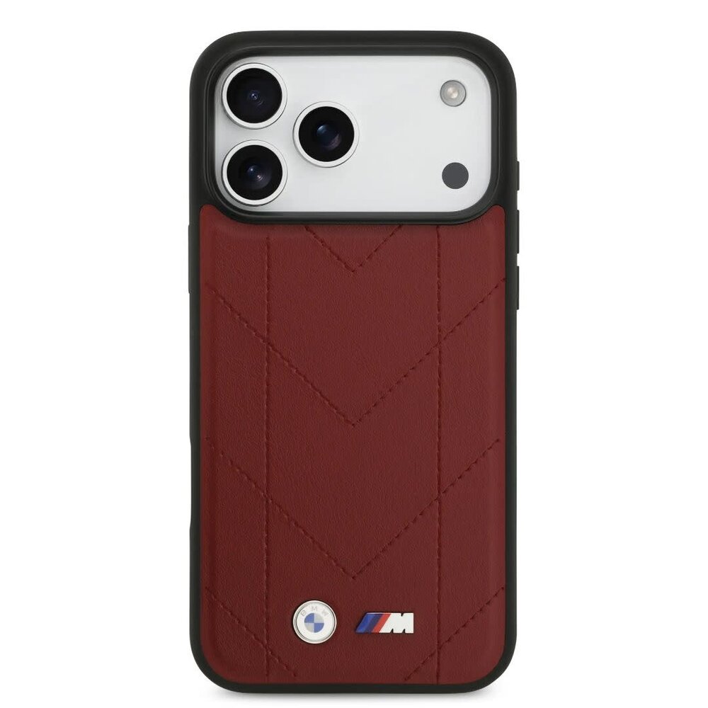 BMW BMW iPhone 17 Pro Max Back cover coque - MagSafe - Quilted Leather Case With Metal Logo - Rouge BMW BMW iPhone 17 Pro Max Back cover coque - MagSafe - Quilted Leather Case With Metal Logo - Rouge