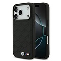 BMW BMW iPhone 17 Pro/iPhone 18 Pro Handyhülle MagSafe Leder mit Sitzdesign Metalllogos - Schwarz