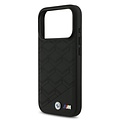 BMW BMW iPhone 17 Pro/iPhone 18 Pro Handyhülle MagSafe Leder mit Sitzdesign Metalllogos - Schwarz