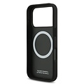 BMW BMW iPhone 17 Pro/iPhone 18 Pro Coque arrière MagSafe Cuir à motif inspiré d'un siège logos métalliques - Noir