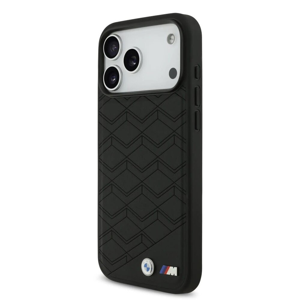 BMW BMW iPhone 17 Pro Max Back cover case - MagSafe - Seat Shaped Leather Case With Metal Logos - Black BMW BMW iPhone 17 Pro Max Back cover case - MagSafe - Seat Shaped Leather Case With Metal Logos - Black