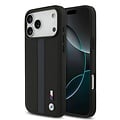 BMW BMW iPhone 17 Pro Max/iPhone 18 Pro Max Handyhülle PU-Kunstleder perforierte blaue Streifen Metalllogos - Schwarz