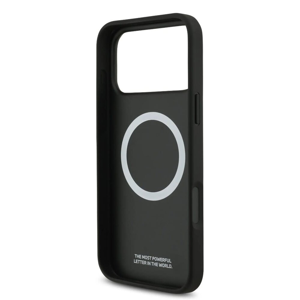 BMW BMW iPhone 17 Pro Max Back-Cover hul - PU Leather & Carbon Case With Red Line Stitch - Schwarz BMW BMW iPhone 17 Pro Max Back-Cover hul - PU Leather & Carbon Case With Red Line Stitch - Schwarz