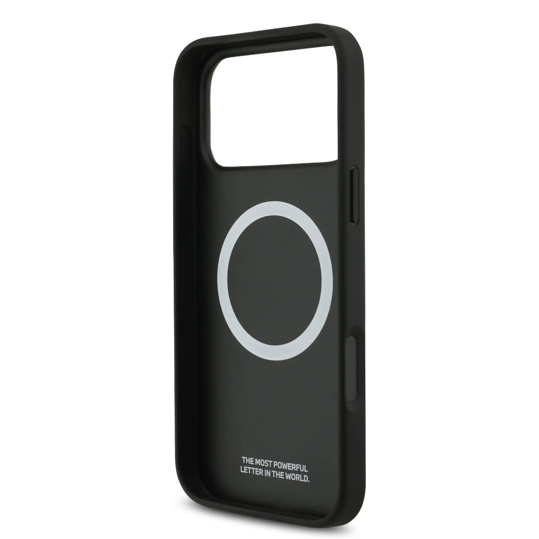 BMW BMW iPhone 17 Pro Max Backcover hoesje - PU Leather & Carbon Case With Red Line Stitch - Zwart, foto 6 van 6
