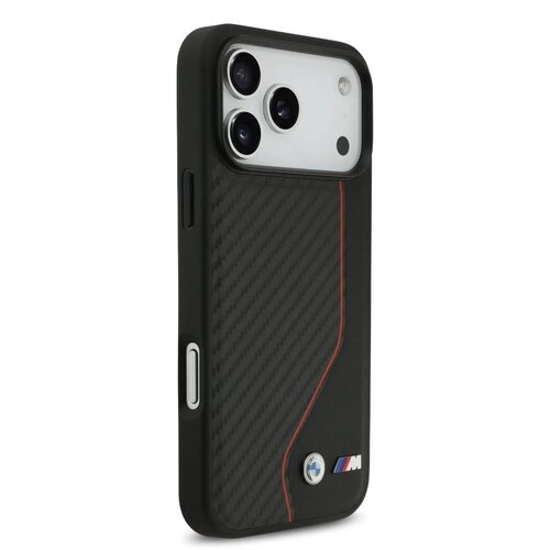 BMW BMW iPhone 17 Pro Max/iPhone 18 Pro Max Handyhülle PU-Kunstleder und Carbon rote Ziernaht - Schwarz