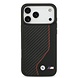 BMW BMW iPhone 17 Pro Max Back-Cover hul - PU Leather & Carbon Case With Red Line Stitch - Schwarz BMW BMW iPhone 17 Pro Max Back-Cover hul - PU Leather & Carbon Case With Red Line Stitch - Schwarz