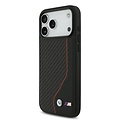 BMW BMW iPhone 17 Pro Max/iPhone 18 Pro Max Handyhülle PU-Kunstleder und Carbon rote Ziernaht - Schwarz