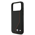 BMW BMW iPhone 17 Pro Max/iPhone 18 Pro Max Handyhülle PU-Kunstleder und Carbon rote Ziernaht - Schwarz