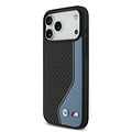 BMW BMW iPhone 17 Pro Max/iPhone 18 Pro Max Handyhülle PU-Kunstleder und Carbon blaue Ziernaht - Schwarz