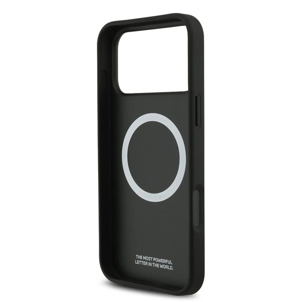 BMW BMW iPhone 17 Pro Max Backcover hoesje - PU Leather & Carbon Case With Blue Line Stitch - Zwart BMW BMW iPhone 17 Pro Max Backcover hoesje - PU Leather & Carbon Case With Blue Line Stitch - Zwart