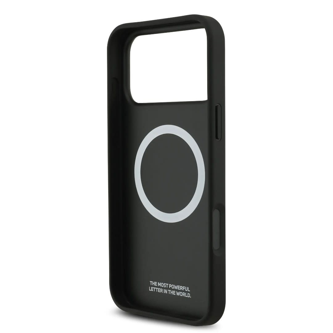BMW BMW iPhone 17 Pro Max Backcover hoesje - PU Leather & Carbon Case With Blue Line Stitch - Zwart, foto 6 van 6