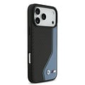 BMW BMW iPhone 17 Pro Max/iPhone 18 Pro Max Handyhülle PU-Kunstleder und Carbon blaue Ziernaht - Schwarz