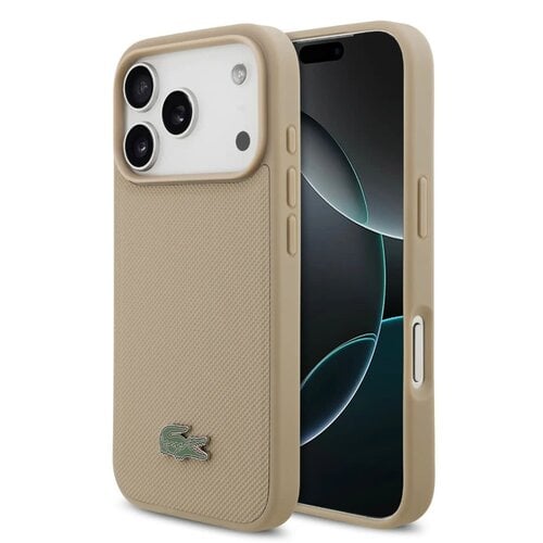 Lacoste Lacoste iPhone 17 Pro Back cover case - MagSafe - Iconic Petit Pique Logo - Taupe
