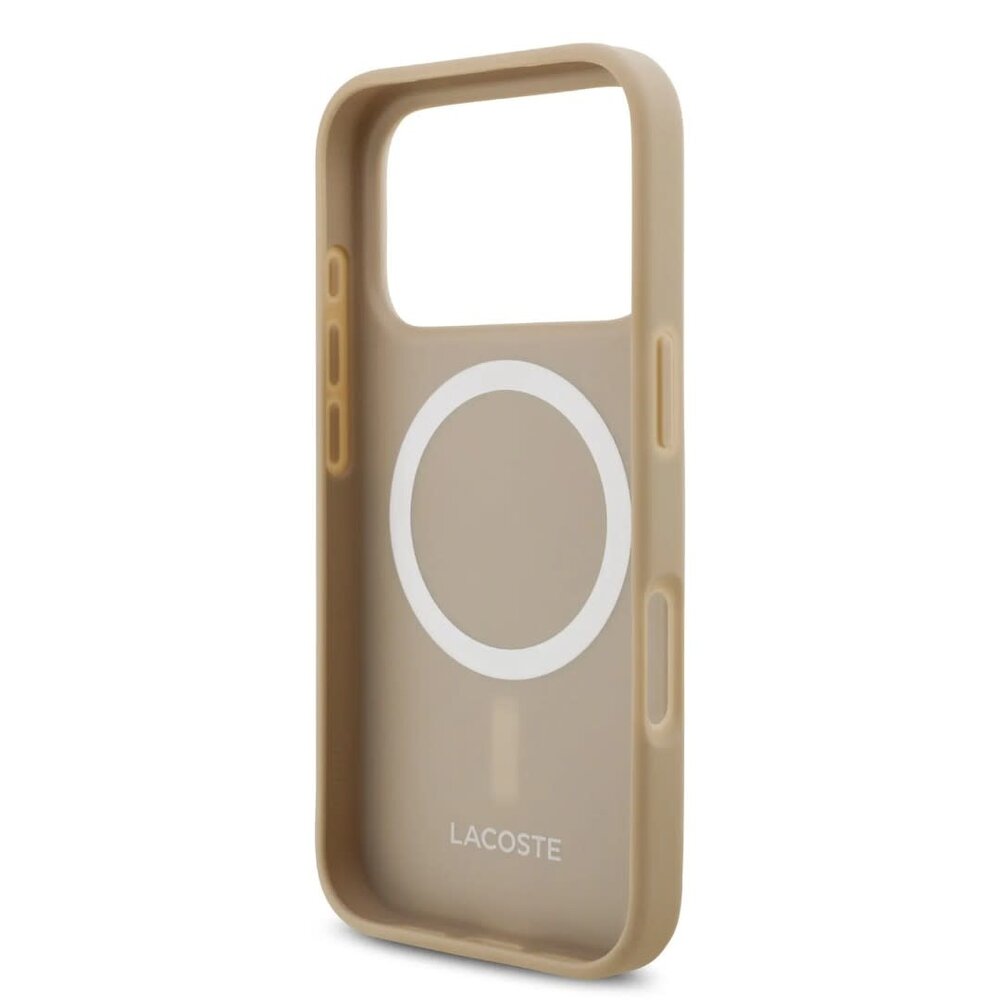 Lacoste Lacoste iPhone 17 Pro Back cover case - MagSafe - Iconic Petit Pique Logo - Taupe Lacoste Lacoste iPhone 17 Pro Back cover case - MagSafe - Iconic Petit Pique Logo - Taupe