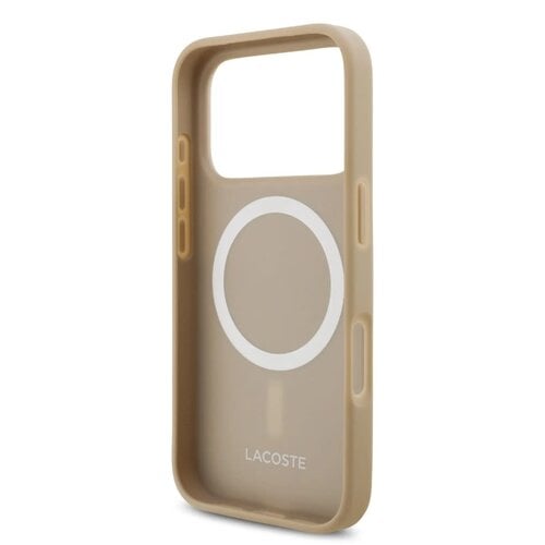 Lacoste Lacoste iPhone 17 Pro Back cover case - MagSafe - Iconic Petit Pique Logo - Taupe