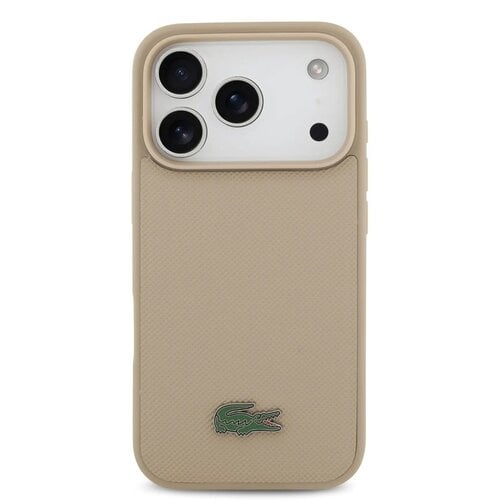 Lacoste Lacoste iPhone 17 Pro Back cover case - MagSafe - Iconic Petit Pique Logo - Taupe