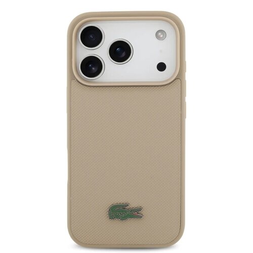Lacoste Lacoste iPhone 17 Pro Backcover hoesje - MagSafe - Iconic Petit Pique Logo - Taupe