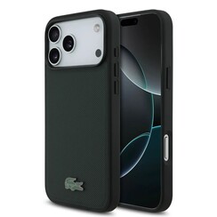 Lacoste iPhone 17 Pro/iPhone 18 Pro Coque arrière MagSafe Logo Petit Piqué iconique - Vert