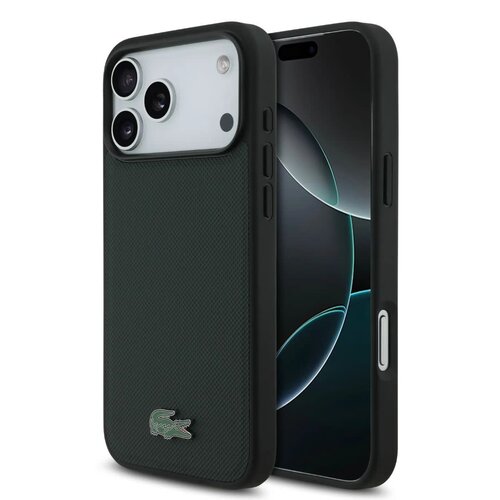 Lacoste Lacoste iPhone 17 Pro/iPhone 18 Pro Coque arrière MagSafe Logo Petit Piqué iconique - Vert