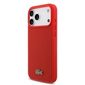 Lacoste Lacoste iPhone 17 Pro/iPhone 18 Pro Coque arrière MagSafe Logo Petit Piqué iconique - Rouge