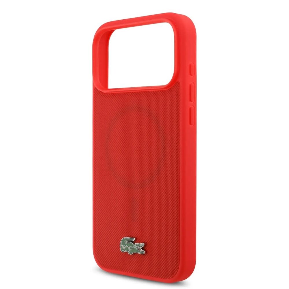 Lacoste Lacoste iPhone 17 Pro Back cover case - MagSafe - Iconic Petit Pique Logo - Red Lacoste Lacoste iPhone 17 Pro Back cover case - MagSafe - Iconic Petit Pique Logo - Red