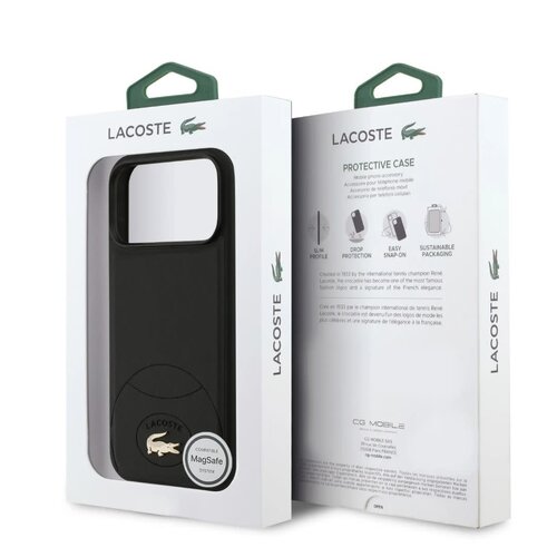 Lacoste Lacoste iPhone 17 Pro Back cover case - MagSafe - Bliss Design - Black