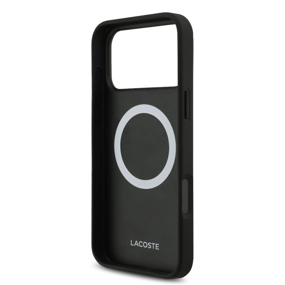 Lacoste Lacoste iPhone 17 Pro Max Backcover hoesje - MagSafe - Bliss Design - Zwart Lacoste Lacoste iPhone 17 Pro Max Backcover hoesje - MagSafe - Bliss Design - Zwart