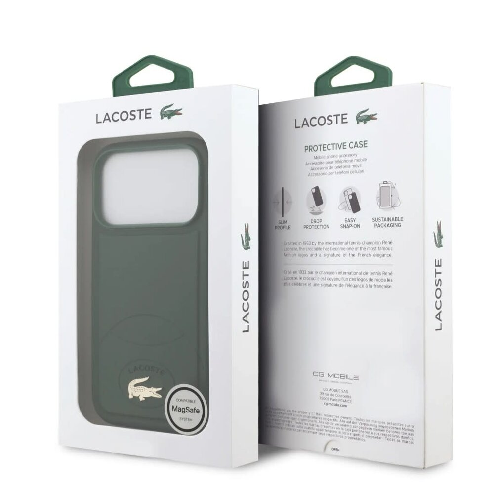 Lacoste Lacoste iPhone 17 Pro Max Back cover coque - MagSafe - Bliss Design - Vert Lacoste Lacoste iPhone 17 Pro Max Back cover coque - MagSafe - Bliss Design - Vert