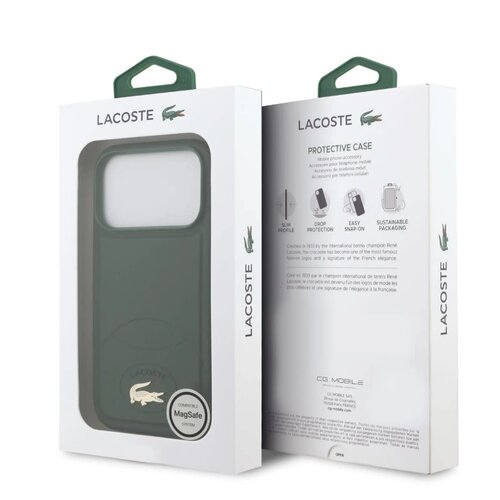 Lacoste Lacoste iPhone 17 Pro Max/iPhone 18 Pro Max Coque arrière MagSafe Design Bliss - Vert