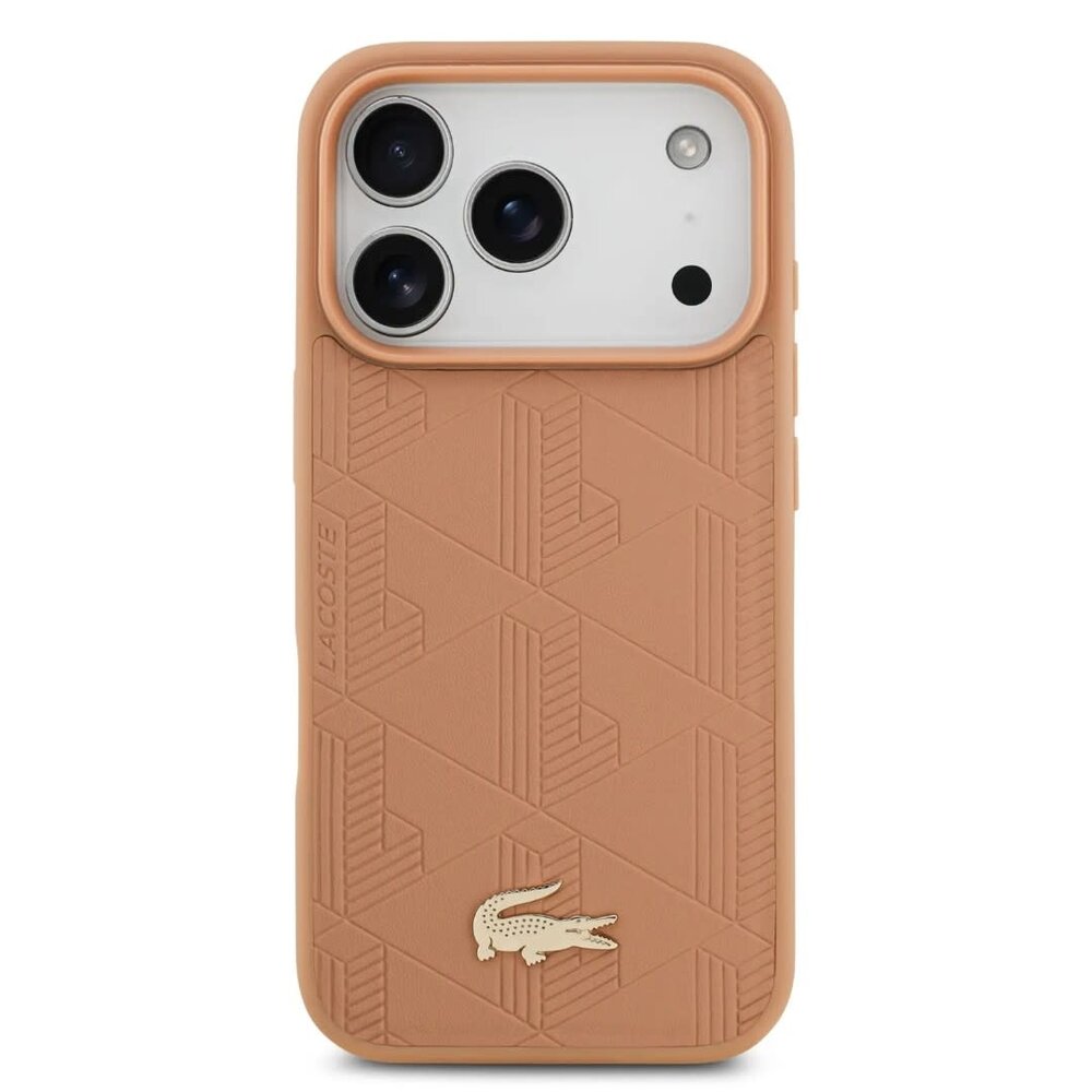 Lacoste Lacoste iPhone 17 Pro Back cover case - MagSafe - Monogramme Print With Gold Logo - Pink Lacoste Lacoste iPhone 17 Pro Back cover case - MagSafe - Monogramme Print With Gold Logo - Pink
