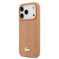 Lacoste Lacoste iPhone 17 Pro Max/iPhone 18 Pro Max Coque arrière MagSafe Imprimé monogramme avec logo doré - Rose