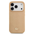 Lacoste Lacoste iPhone 17 Pro/iPhone 18 Pro Coque arrière MagSafe Imprimé monogramme avec logo doré - Beige