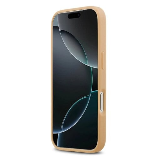 Lacoste Lacoste iPhone 17 Pro/iPhone 18 Pro Coque arrière MagSafe Imprimé monogramme avec logo doré - Beige