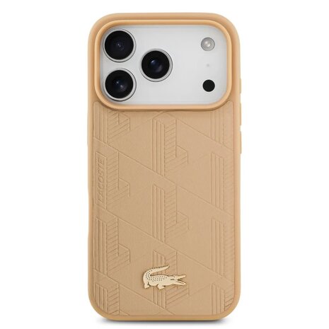 Lacoste Lacoste iPhone 17 Pro Max Back cover coque - MagSafe - Monogramme Print With Gold Logo - Beige Lacoste Lacoste iPhone 17 Pro Max Back cover coque - MagSafe - Monogramme Print With Gold Logo - Beige