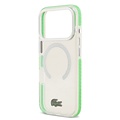 Lacoste Lacoste iPhone 17 Pro/iPhone 18 Pro Handyhülle MagSafe Mattierte Oberfläche Grüner Rand - Transparent