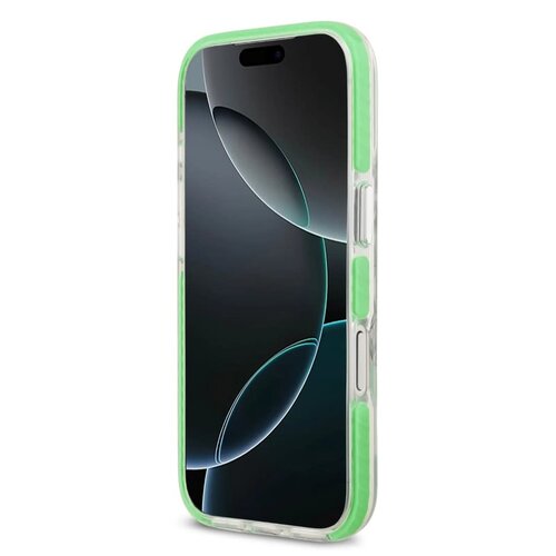 Lacoste Lacoste iPhone 17 Pro Max/iPhone 18 Pro Max Coque arrière MagSafe Finition dépolie Bord vert - Transparent