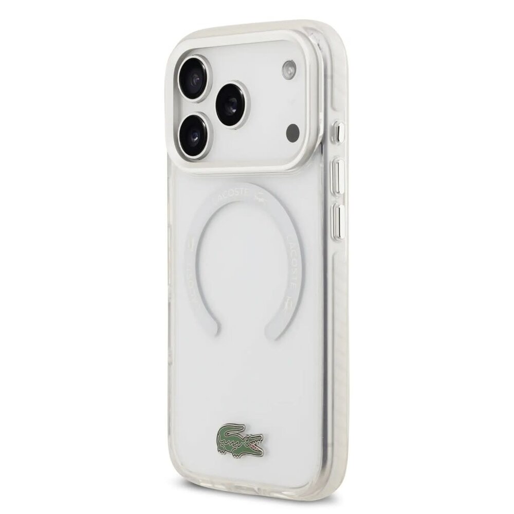 Lacoste Lacoste iPhone 17 Pro Back-Cover hul - MagSafe - Frosted Finish - Weiß Lacoste Lacoste iPhone 17 Pro Back-Cover hul - MagSafe - Frosted Finish - Weiß