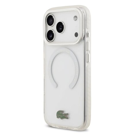 Lacoste Lacoste iPhone 17 Pro Back-Cover hul - MagSafe - Frosted Finish - Weiß Lacoste Lacoste iPhone 17 Pro Back-Cover hul - MagSafe - Frosted Finish - Weiß
