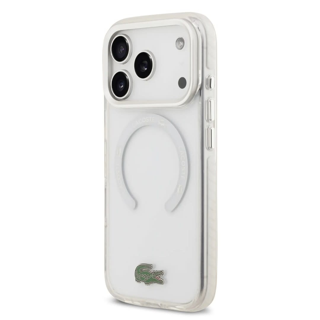 Lacoste Lacoste iPhone 17 Pro Backcover hoesje - MagSafe - Frosted Finish - Wit, foto 2 van 6