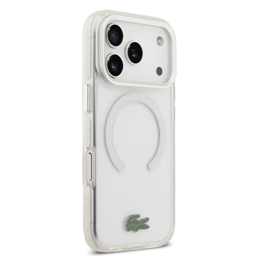 Lacoste Lacoste iPhone 17 Pro Back-Cover hul - MagSafe - Frosted Finish - Weiß Lacoste Lacoste iPhone 17 Pro Back-Cover hul - MagSafe - Frosted Finish - Weiß