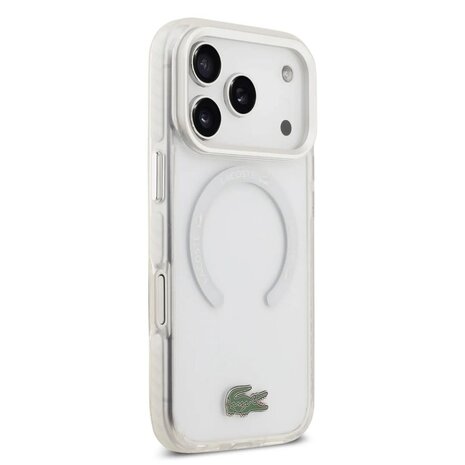 Lacoste Lacoste iPhone 17 Pro Back-Cover hul - MagSafe - Frosted Finish - Weiß Lacoste Lacoste iPhone 17 Pro Back-Cover hul - MagSafe - Frosted Finish - Weiß