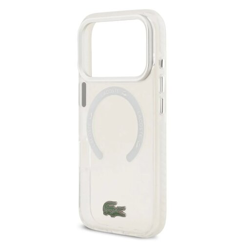 Lacoste Lacoste iPhone 17 Pro/iPhone 18 Pro Coque arrière MagSafe Finition dépolie - Blanc
