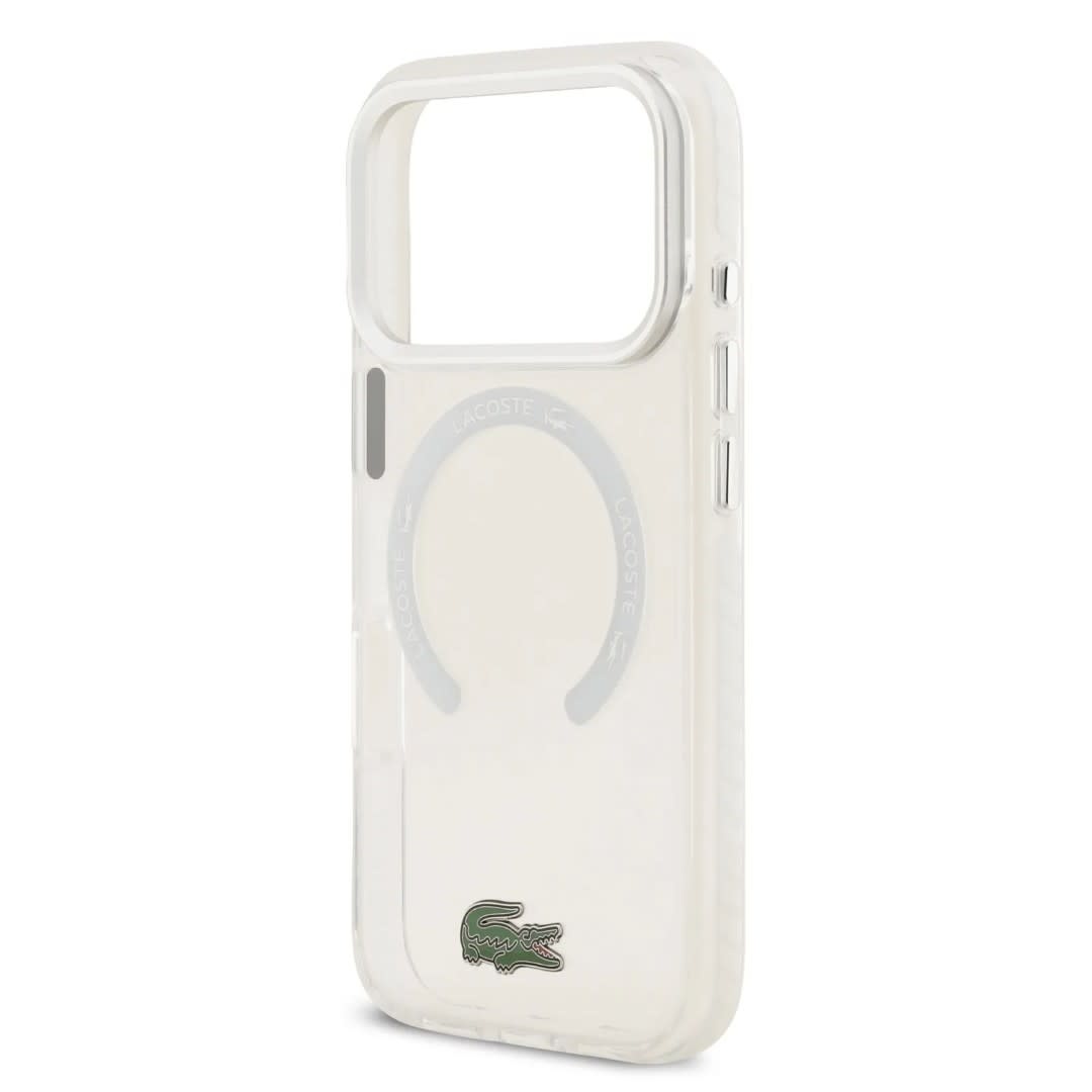 Lacoste Lacoste iPhone 17 Pro Backcover hoesje - MagSafe - Frosted Finish - Wit, foto 5 van 6