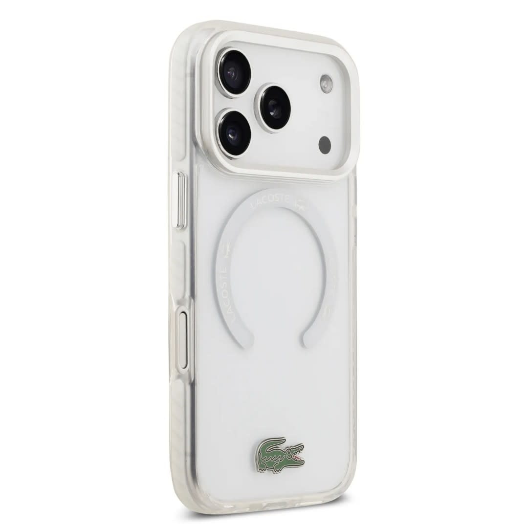 Lacoste Lacoste iPhone 17 Pro Max Backcover hoesje - MagSafe - Frosted Finish - Wit, foto 4 van 6