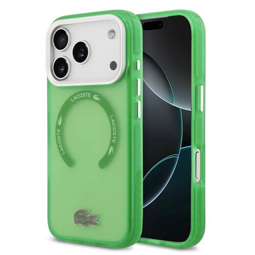 Lacoste Lacoste iPhone 17 Pro/iPhone 18 Pro Handyhülle MagSafe Transparente Ausführung mit mattierter Oberfläche - Grün