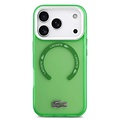 Lacoste Lacoste iPhone 17 Pro/iPhone 18 Pro Coque arrière MagSafe Finition transparente et dépolie - Vert