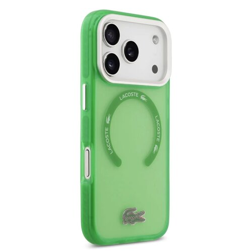 Lacoste Lacoste iPhone 17 Pro/iPhone 18 Pro Handyhülle MagSafe Transparente Ausführung mit mattierter Oberfläche - Grün